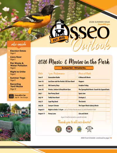 Front page of Summer 2026 Osseo Outlook